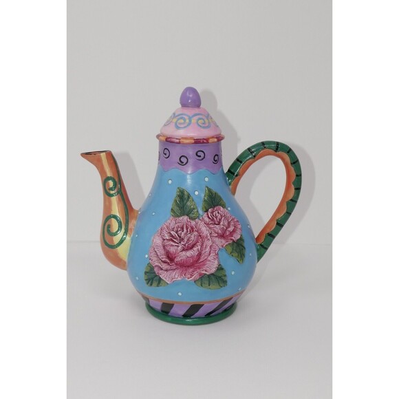 Milson & Louis Floral Design Hand Painted Teapot RARE - Picture 2 of 11